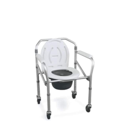 A raglash bathroom chair for the elderly with an imported wheel and can be fixed to the ground with height control
